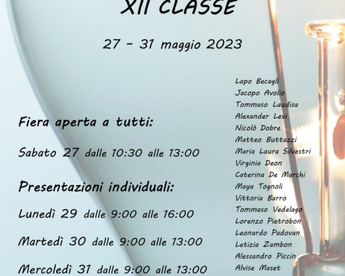 Presentazione progetti individuali XII classe